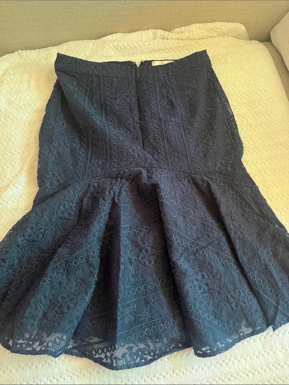 Rachel Parcell Navy Lace Peplum Pencil Skirt